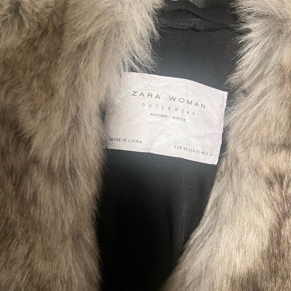 Zara hoodie fur coat - Picture 4 of 4